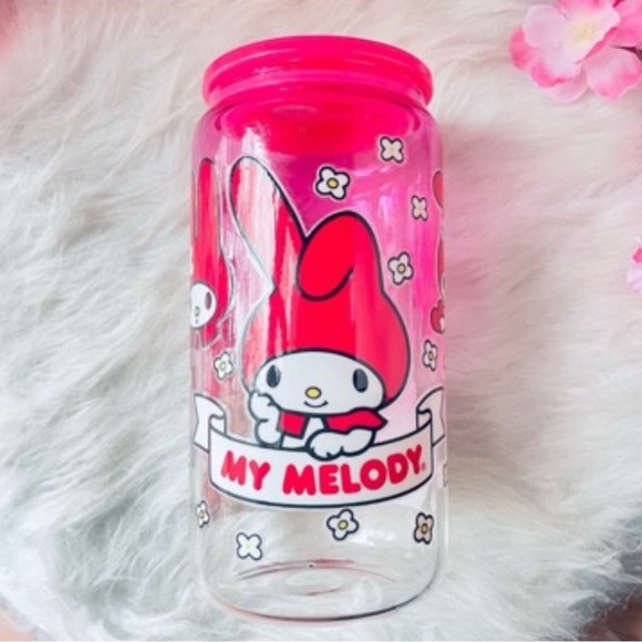 Other - My Melody Glass Cup Pink Ombré